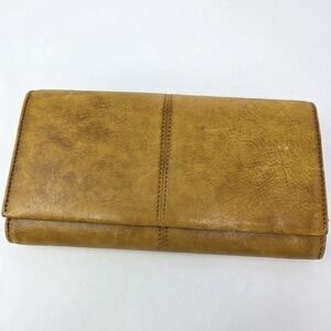 FEI Studio Pelle‎ Tan Leather Wallet Trifold Change Section Organizer
